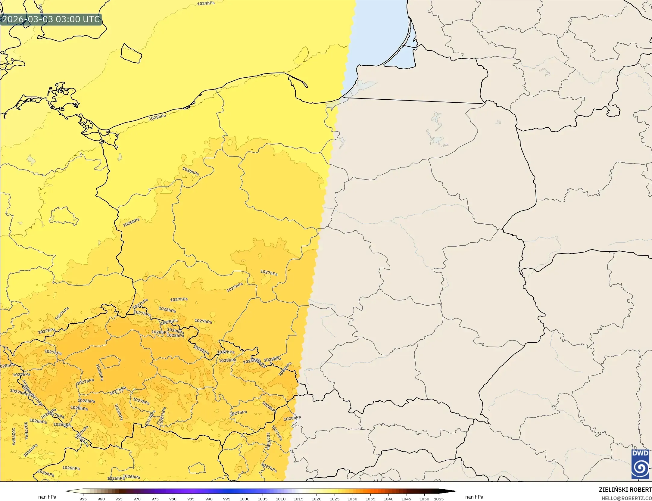 ICON Germany 2 km model - Poland, Pressure