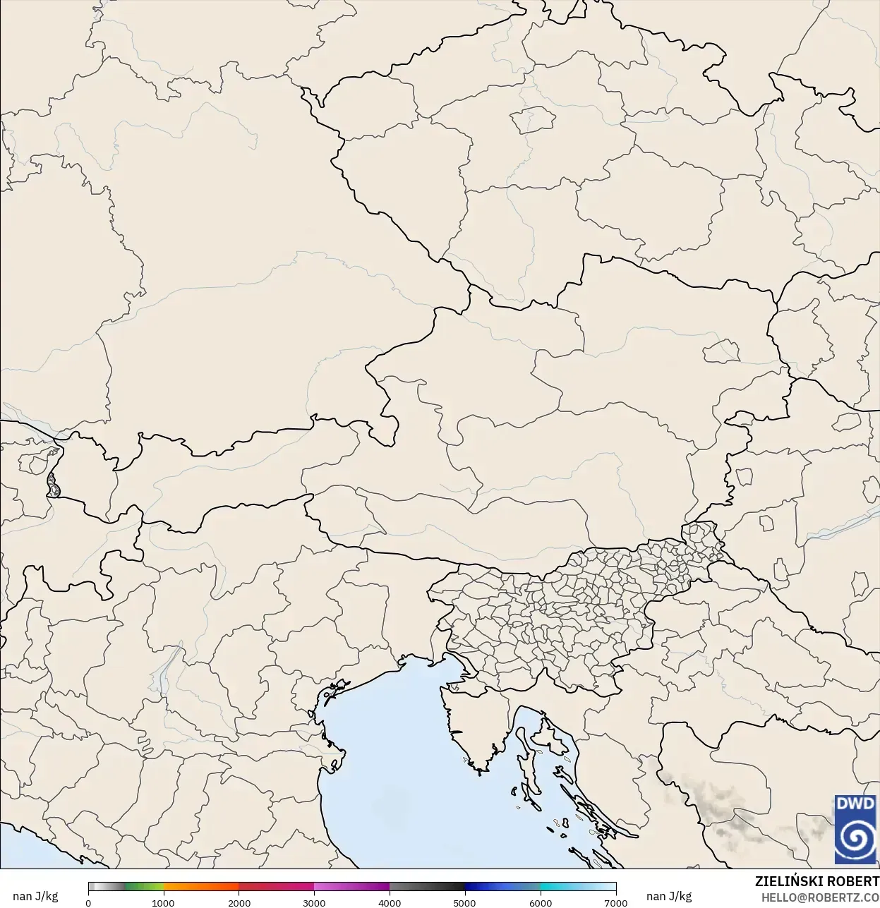 ICON Germany 2 km model - Austria, CAPE
