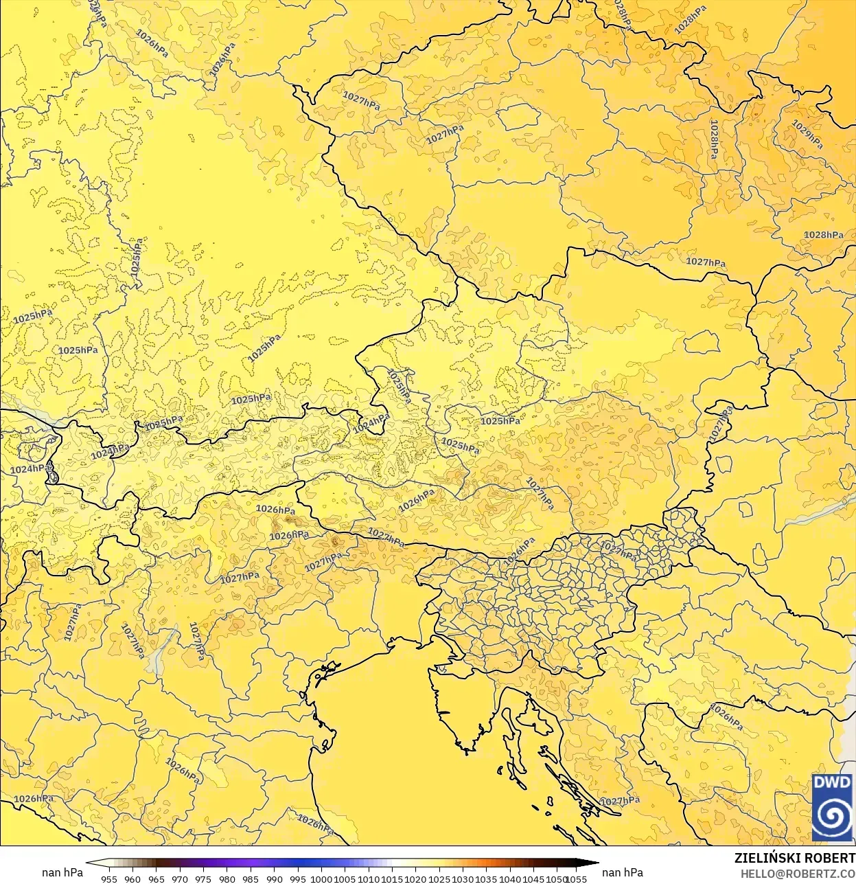 ICON Germany 2 km model - Austria, Pressure