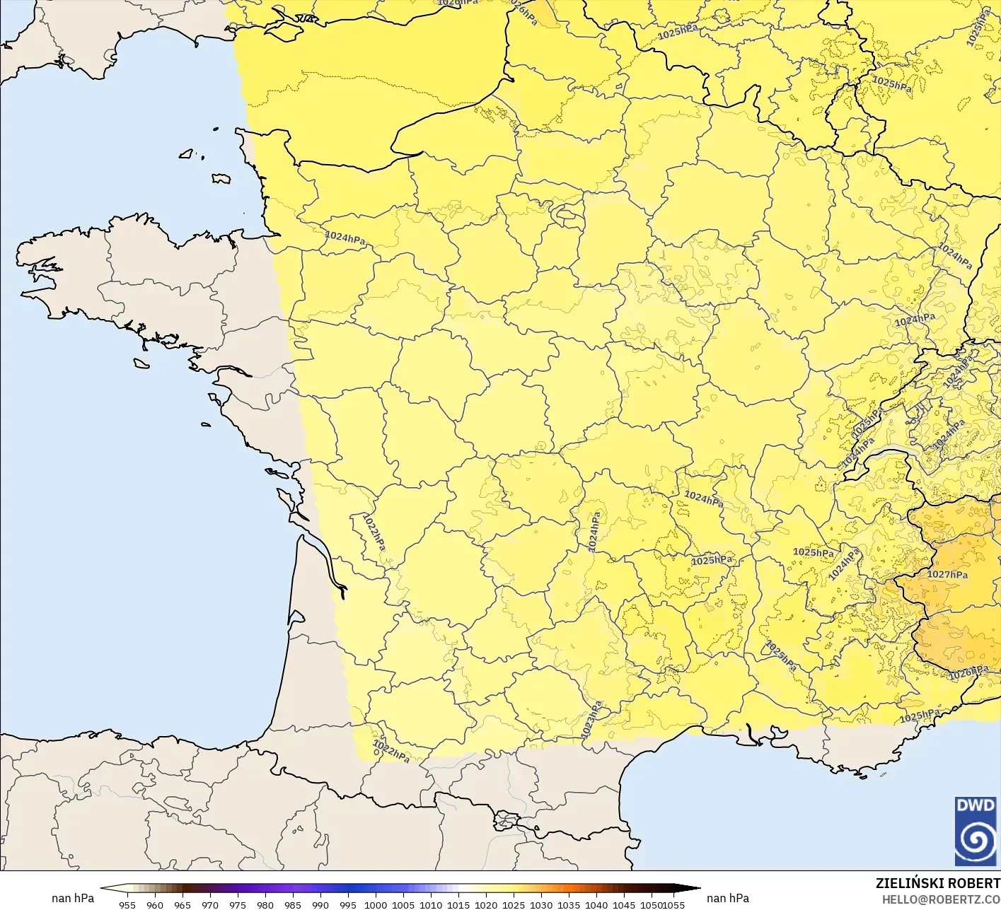 ICON Germany 2 km model - France, Pressure