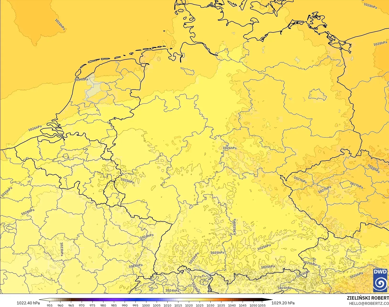 ICON Germany 2 km model - Germany, Pressure
