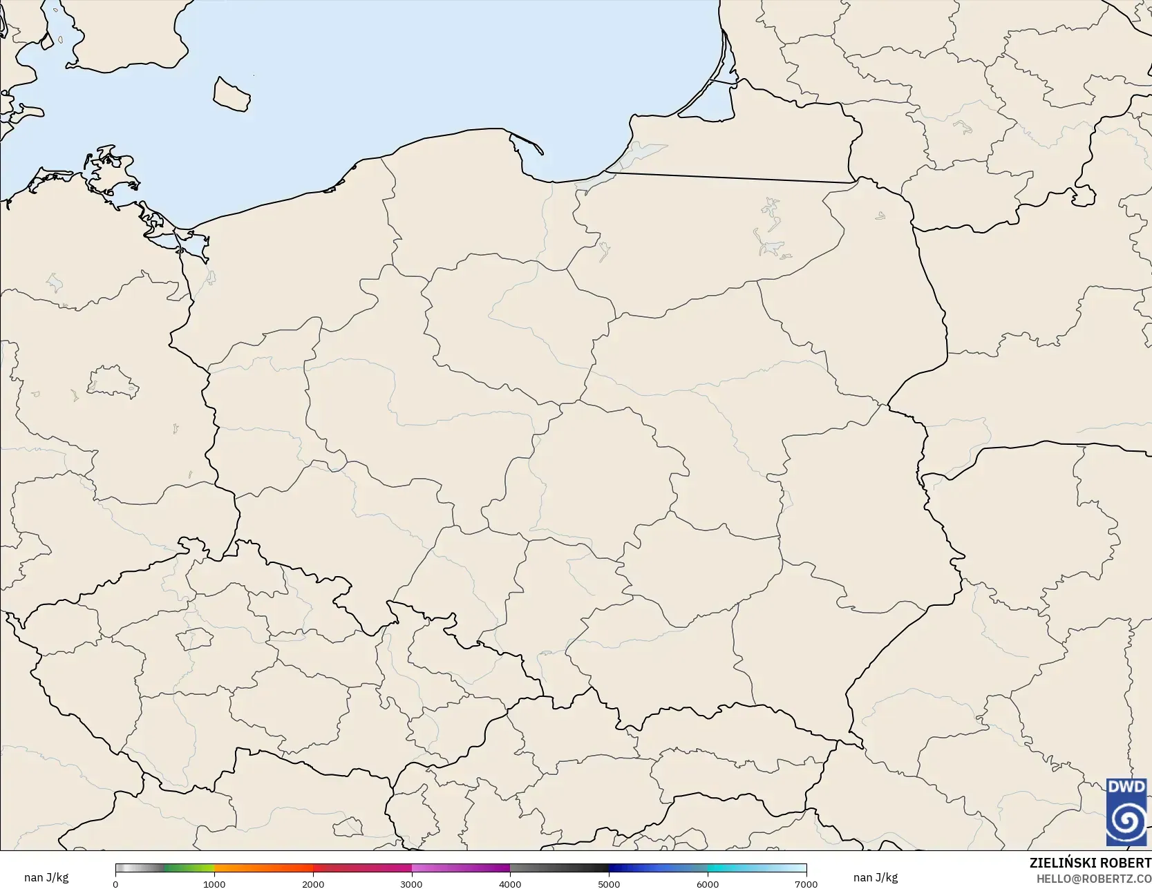 ICON Germany 2 km model - Poland, CAPE