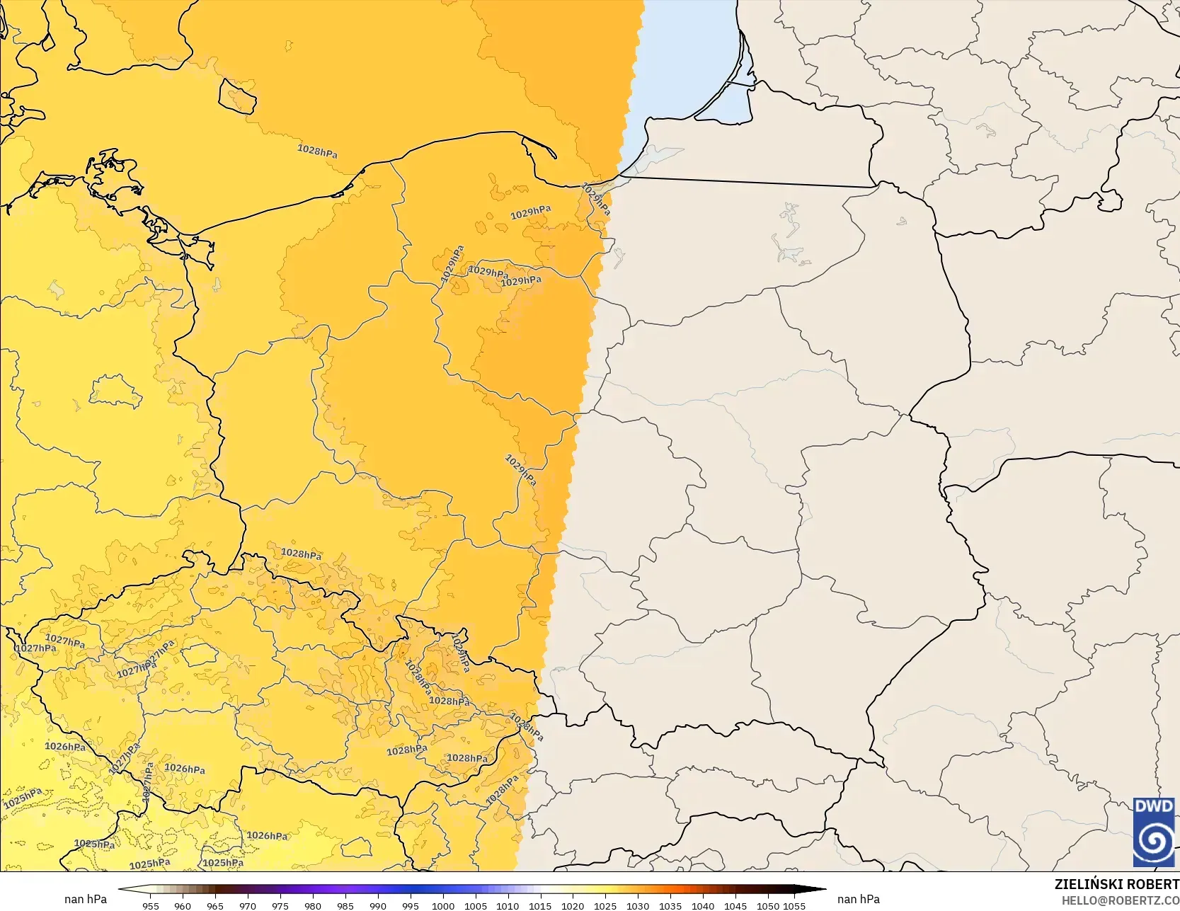 ICON Germany 2 km model - Poland, Pressure