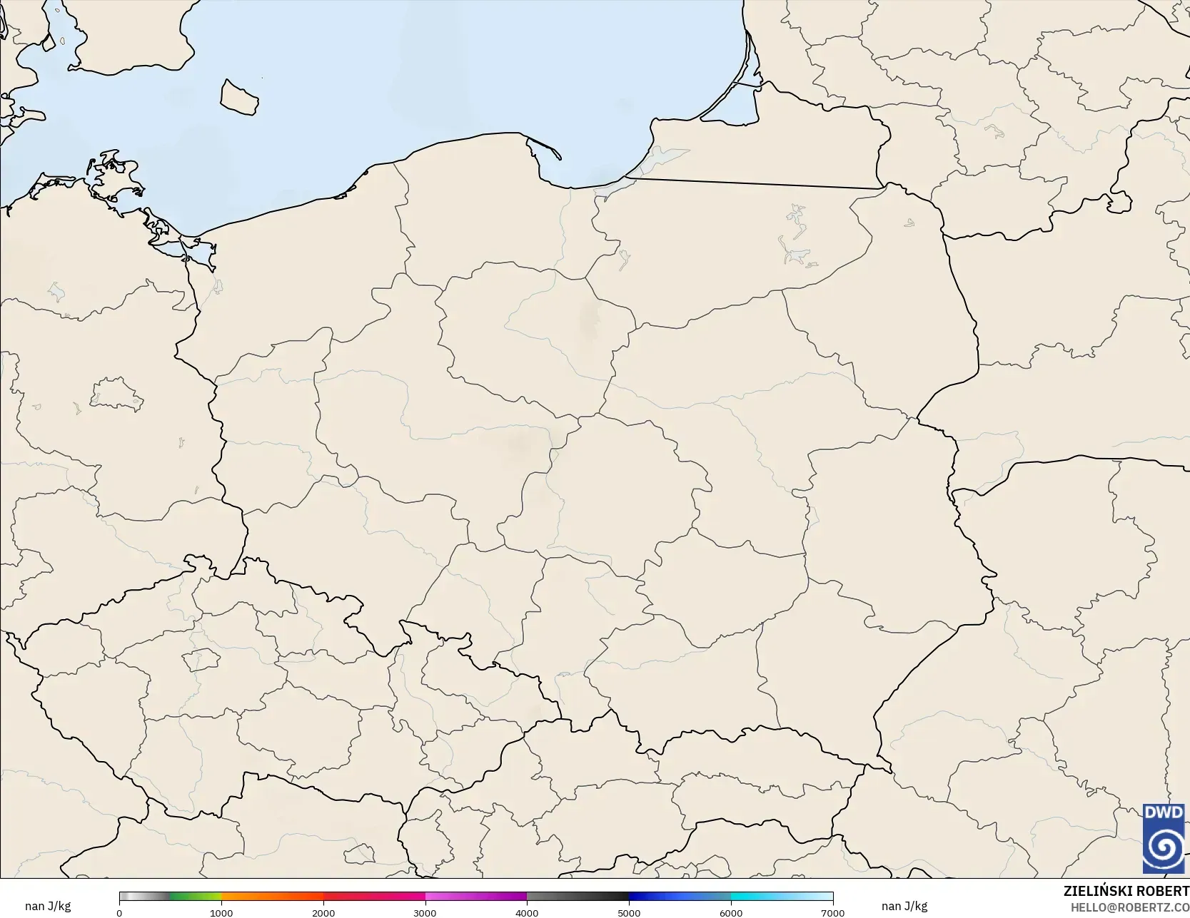 ICON Germany 2 km modelo - Poland, CAPE