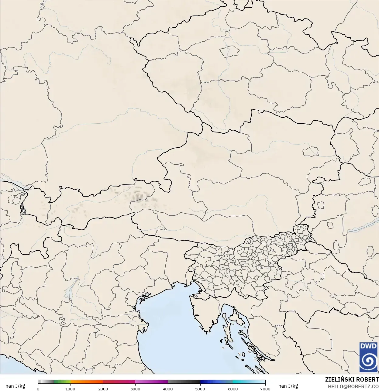 ICON Germany 2 km modelo - Austria, CAPE