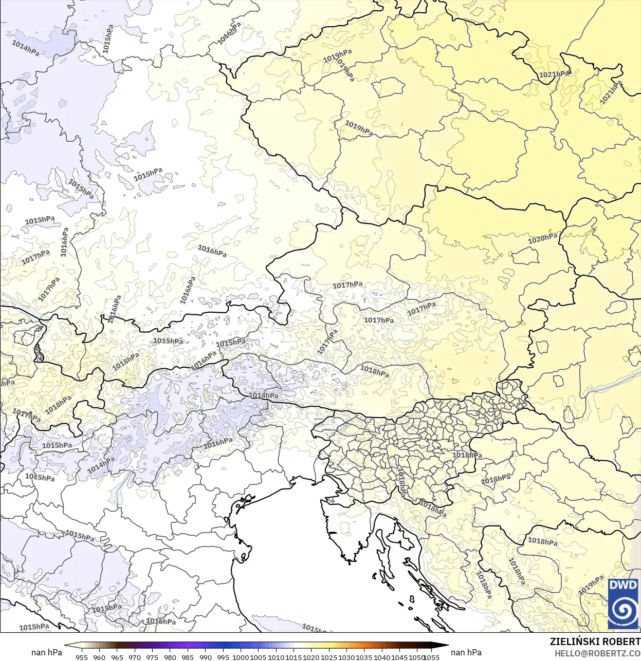 ICON Germany 2 km modelo - Austria, Pressure