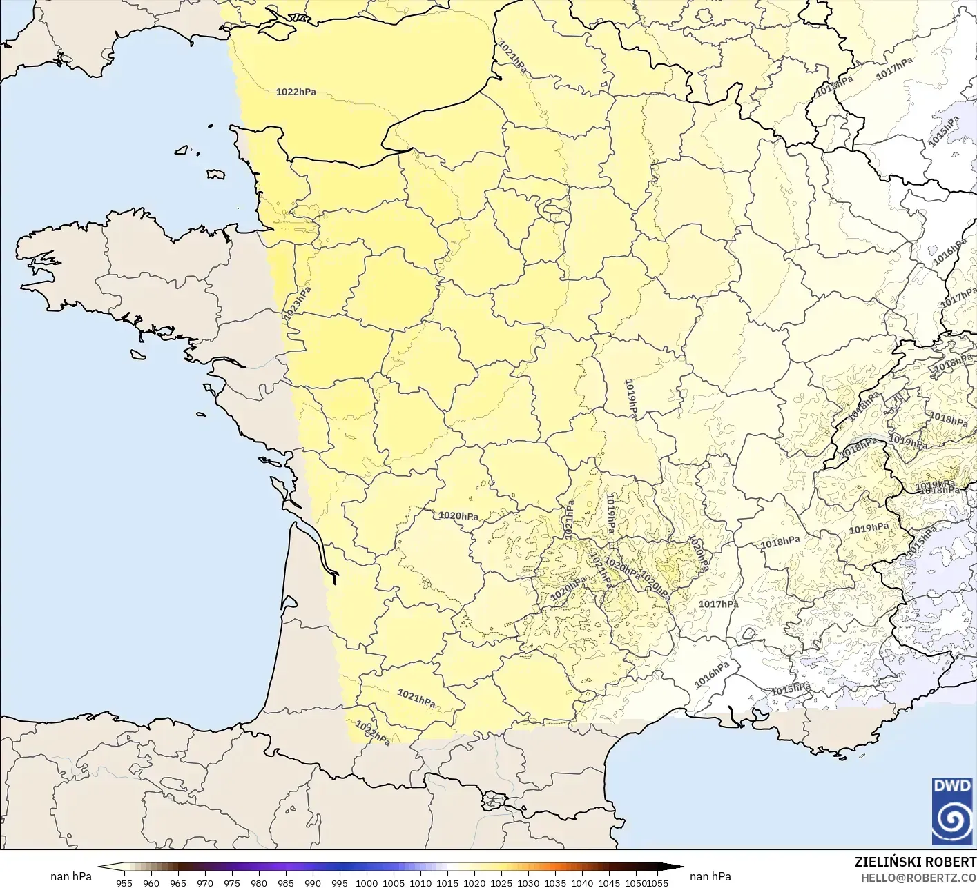 ICON Germany 2 km modelo - France, Pressure