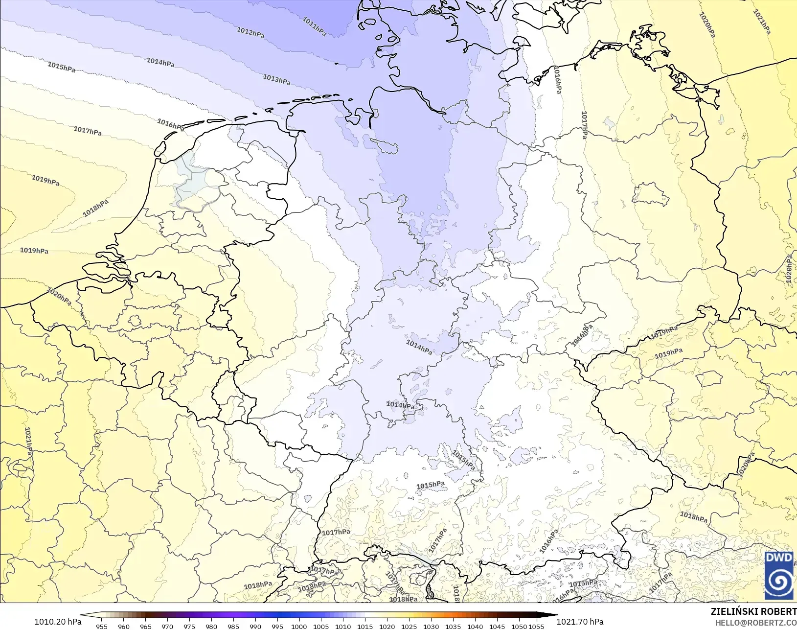 ICON Germany 2 km modelo - Germany, Pressure