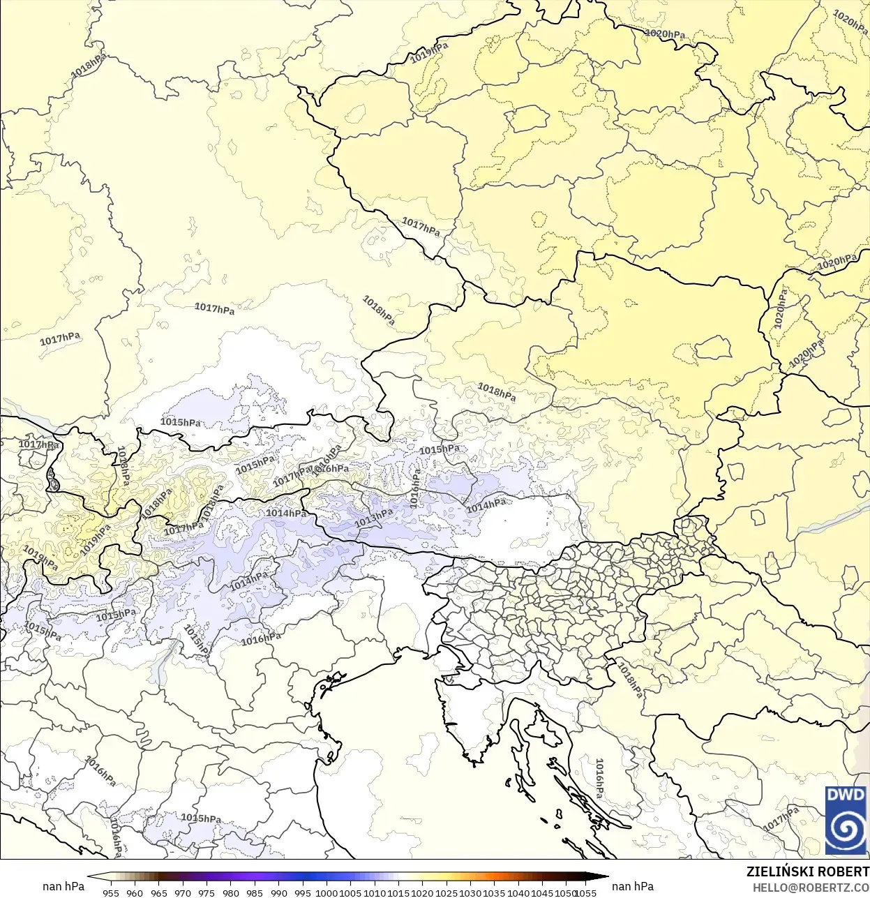 ICON Germany 2 km model - Austria, Pressure