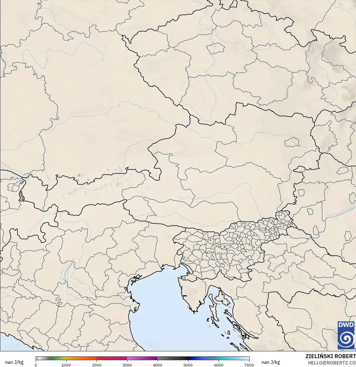 ICON Germany 2 km model - Austria, CAPE