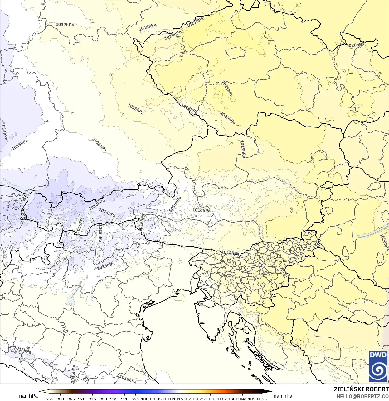 ICON Germany 2 km model - Austria, Pressure