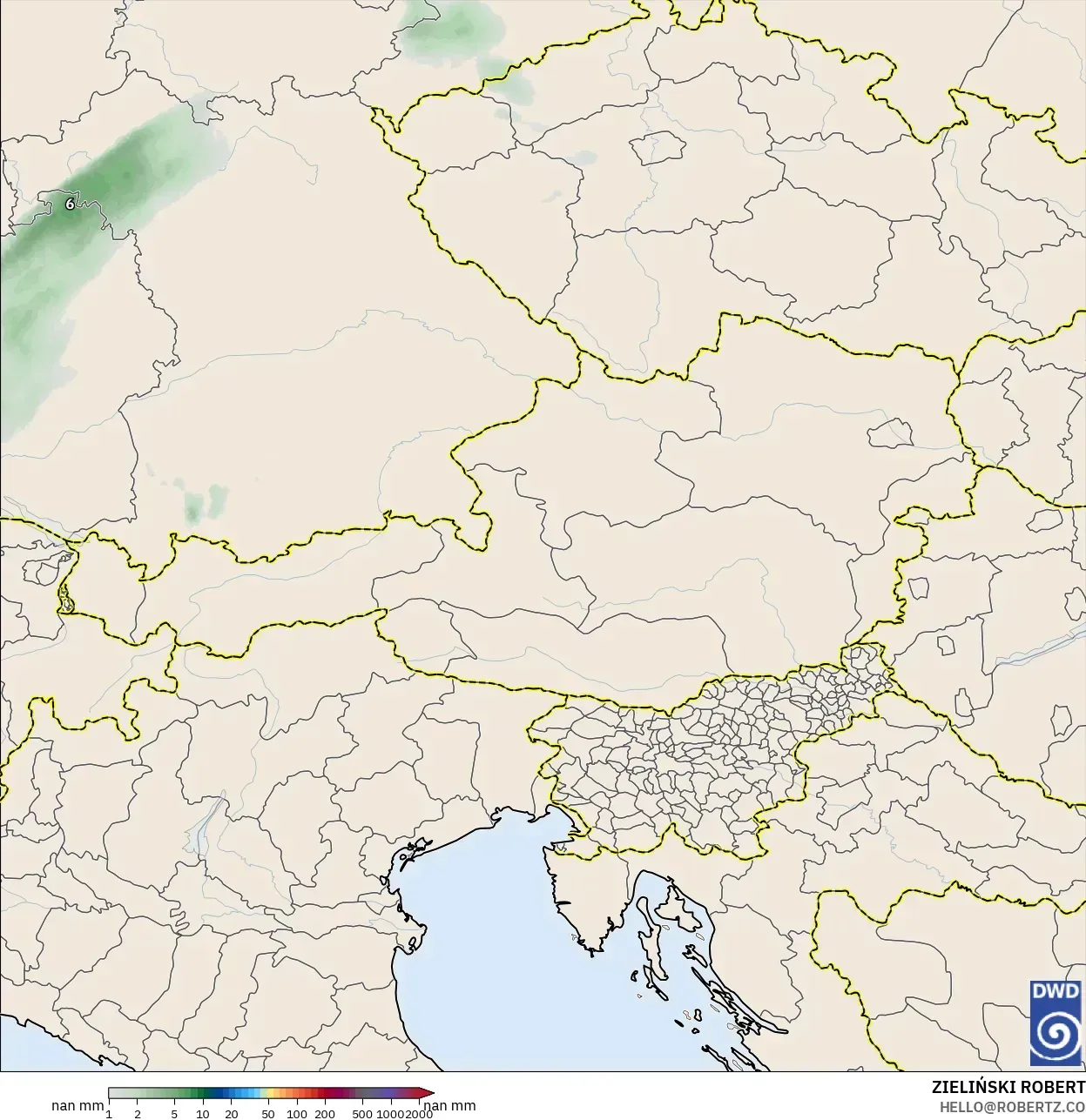 ICON Alemania 2 km model - Austria, Akumulasi Curah Hujan