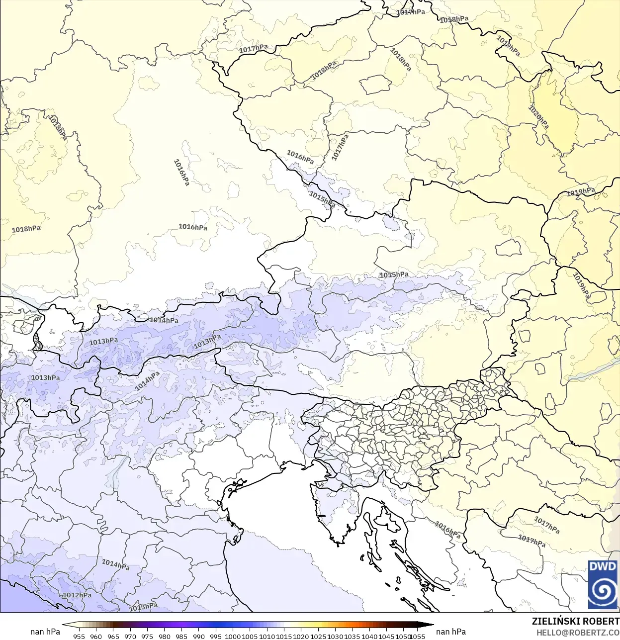 ICON Alemania 2 km model - Austria, Tekanan