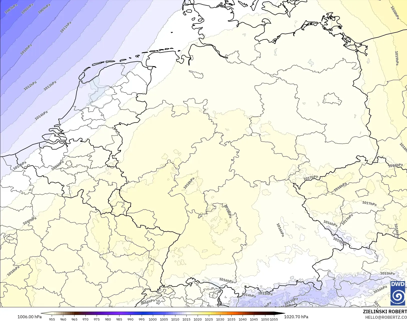 ICON Alemania 2 km model - Jerman, Tekanan