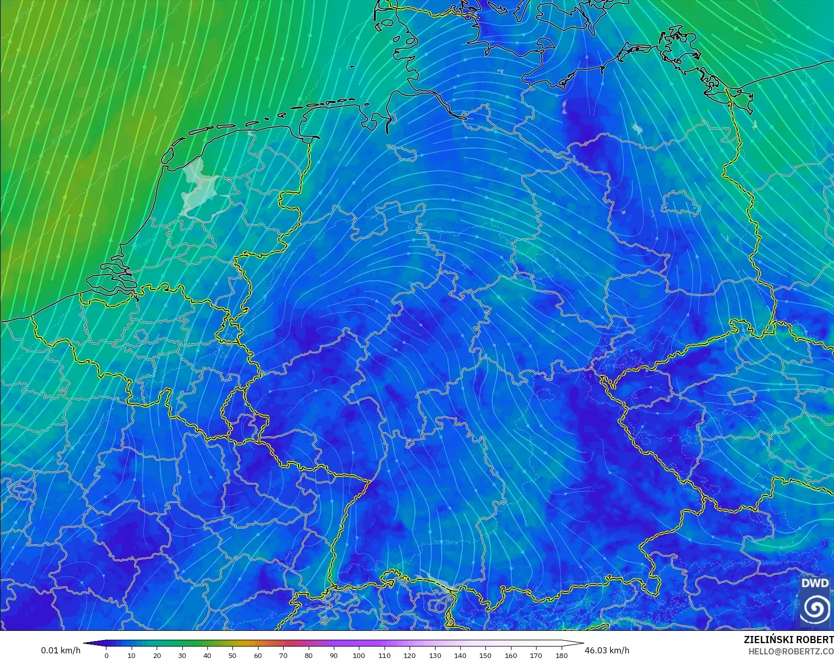 ICON Alemania 2 km model - Jerman, Angin 10 m