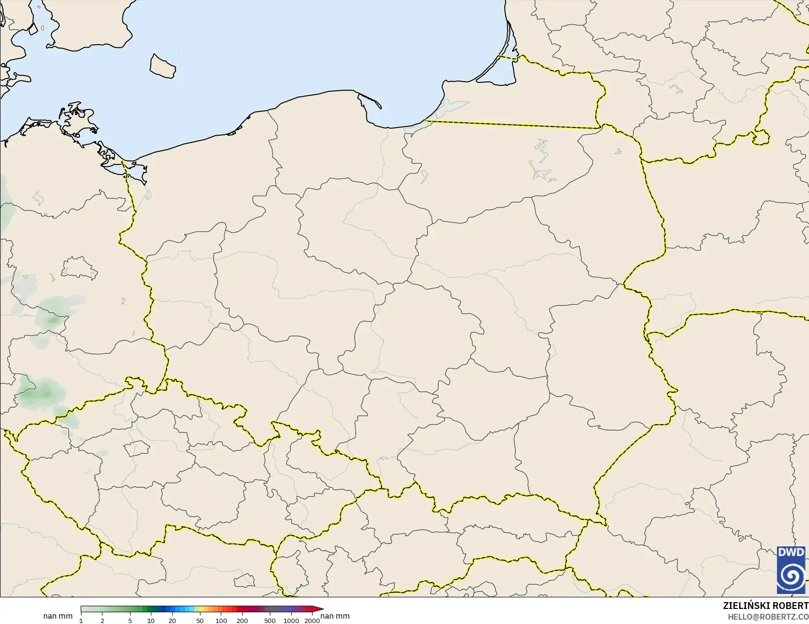 ICON Alemania 2 km model - Polandia, Akumulasi Curah Hujan