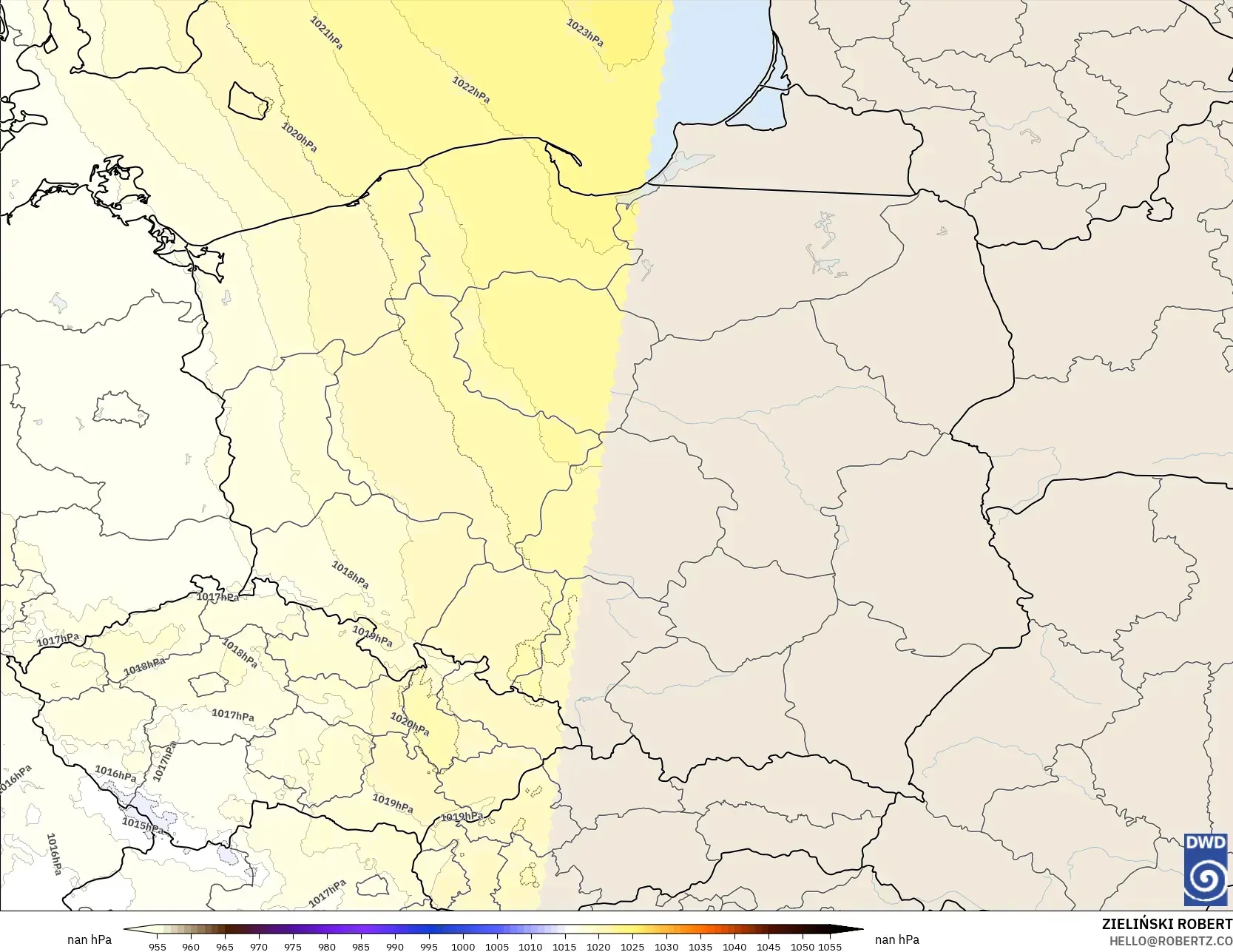 ICON Alemania 2 km model - Polandia, Tekanan