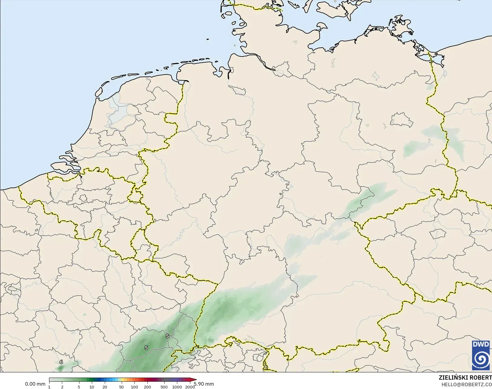 ICON Alemania 2 km model - Jerman, Akumulasi Curah Hujan