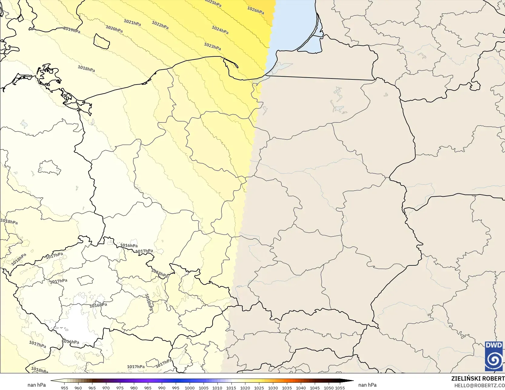 ICON Germany 2 km model - Poland, Pressure