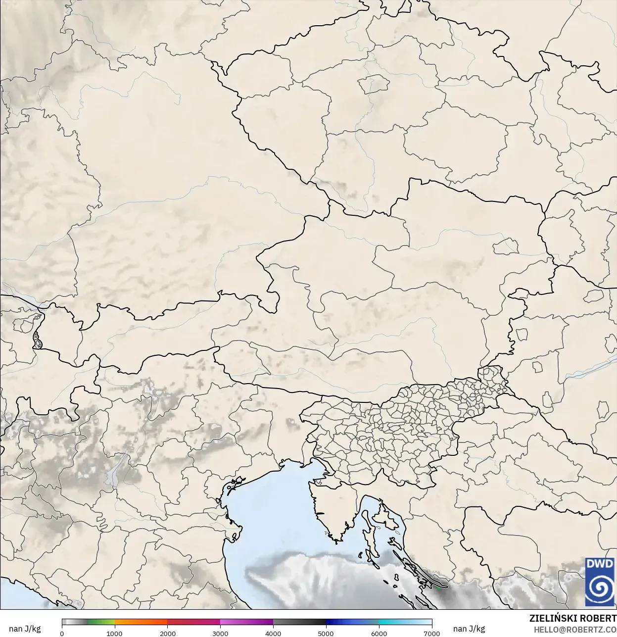 ICON Germany 2 km model - Austria, CAPE