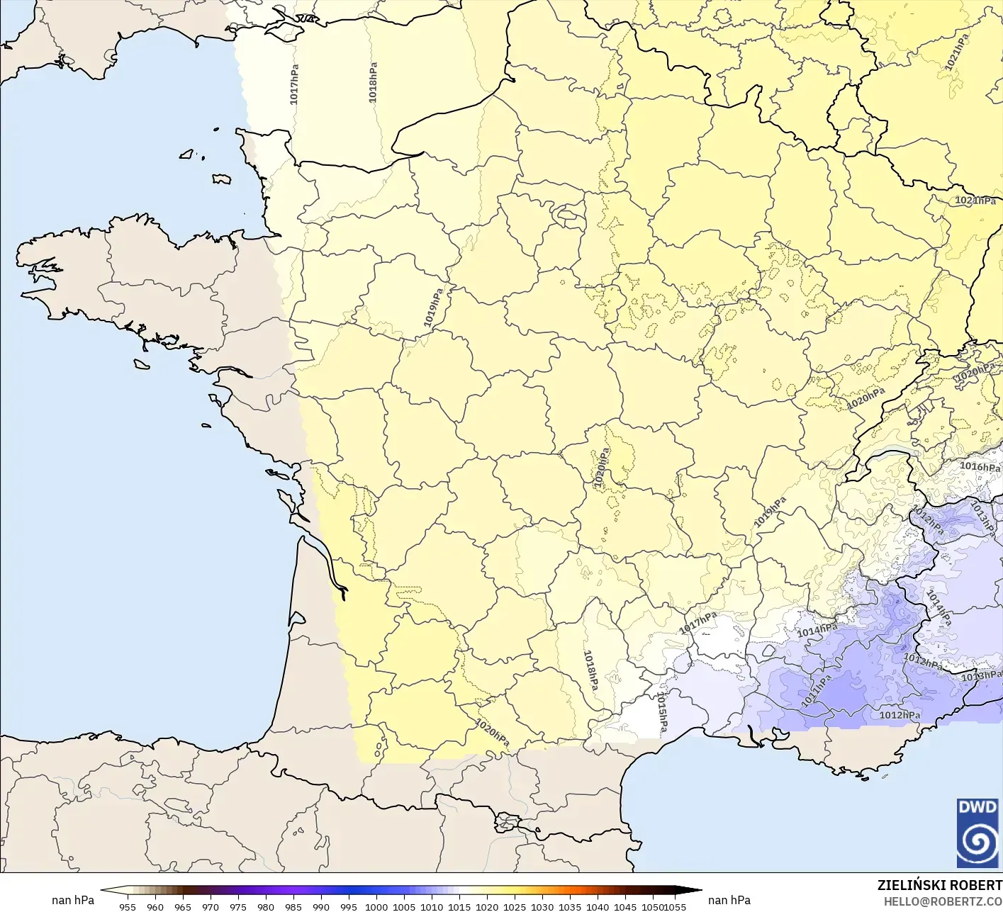 ICON Germany 2 km model - France, Pressure