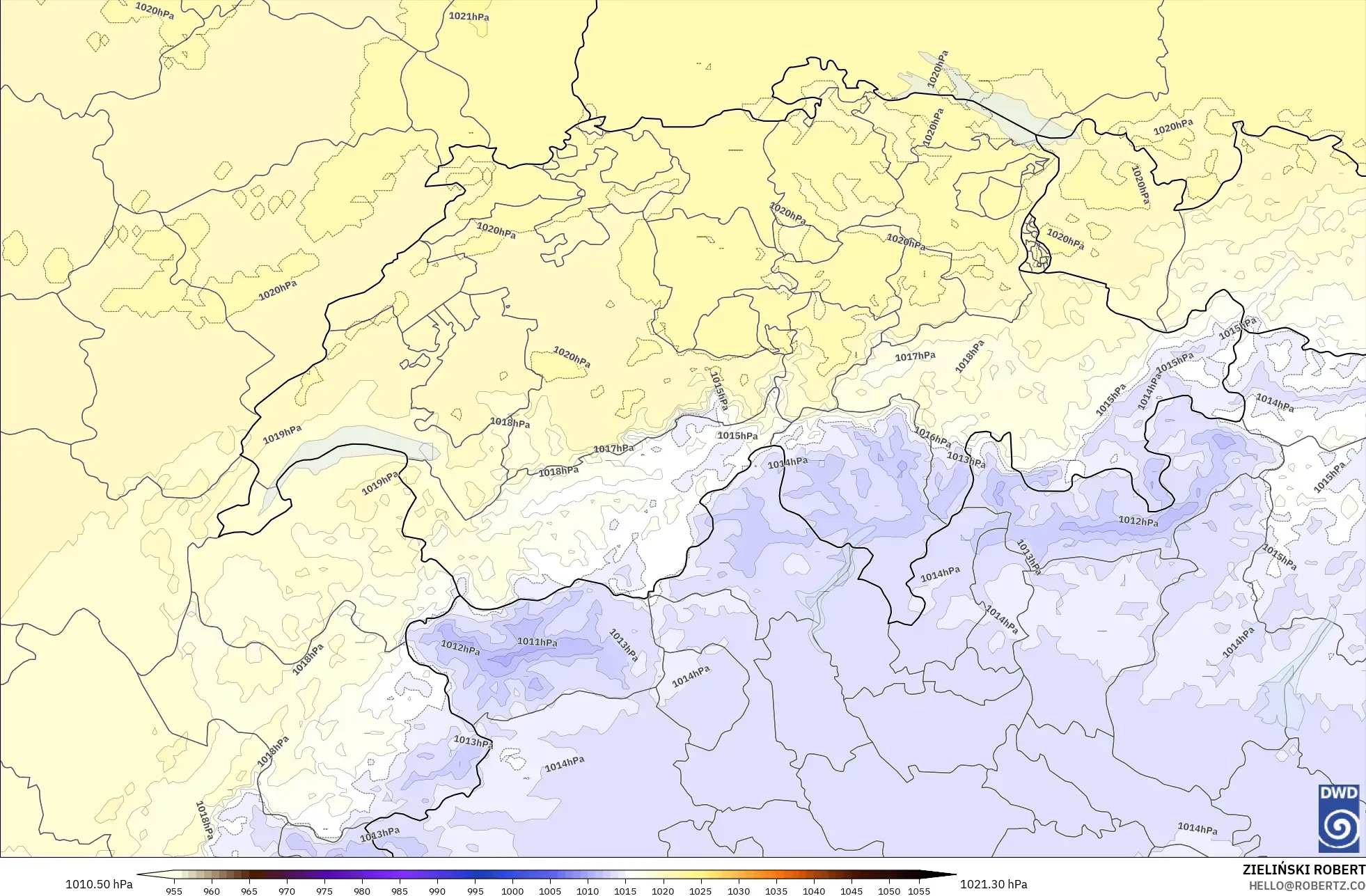 ICON Germany 2 km model - Switzerland, Pressure