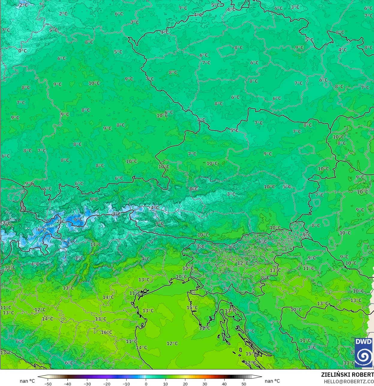 ICON ألمانيا 2 كم نموذج - النمسا, نقطة الندى 2 م