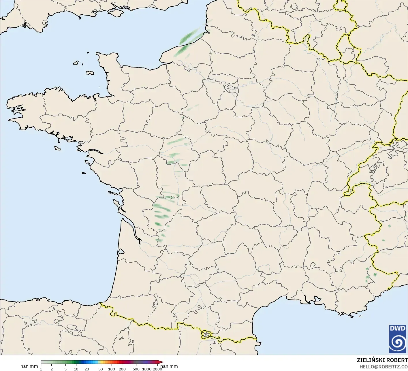 ICON Germany 2 km model - France, Precipitation Accumulation