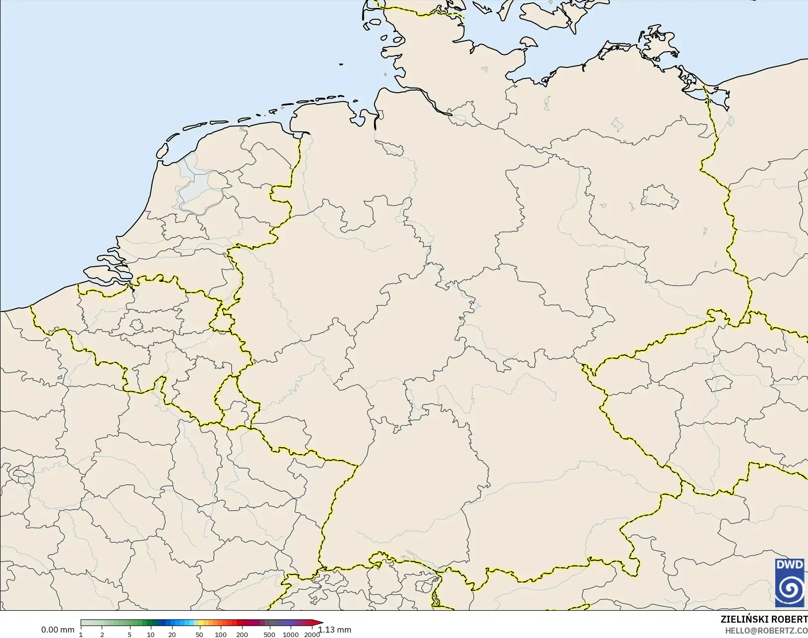 ICON Germany 2 km model - Germany, Precipitation Accumulation