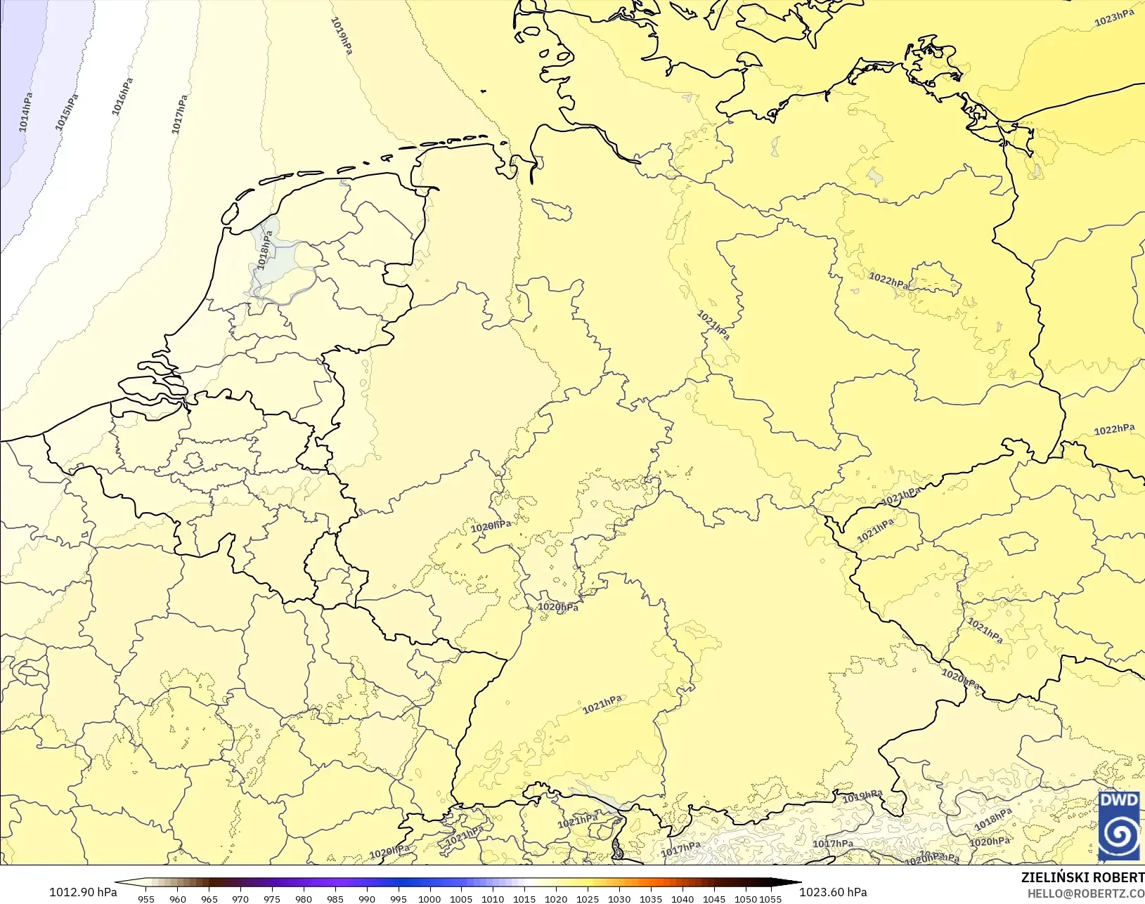 ICON Germany 2 km model - Germany, Pressure