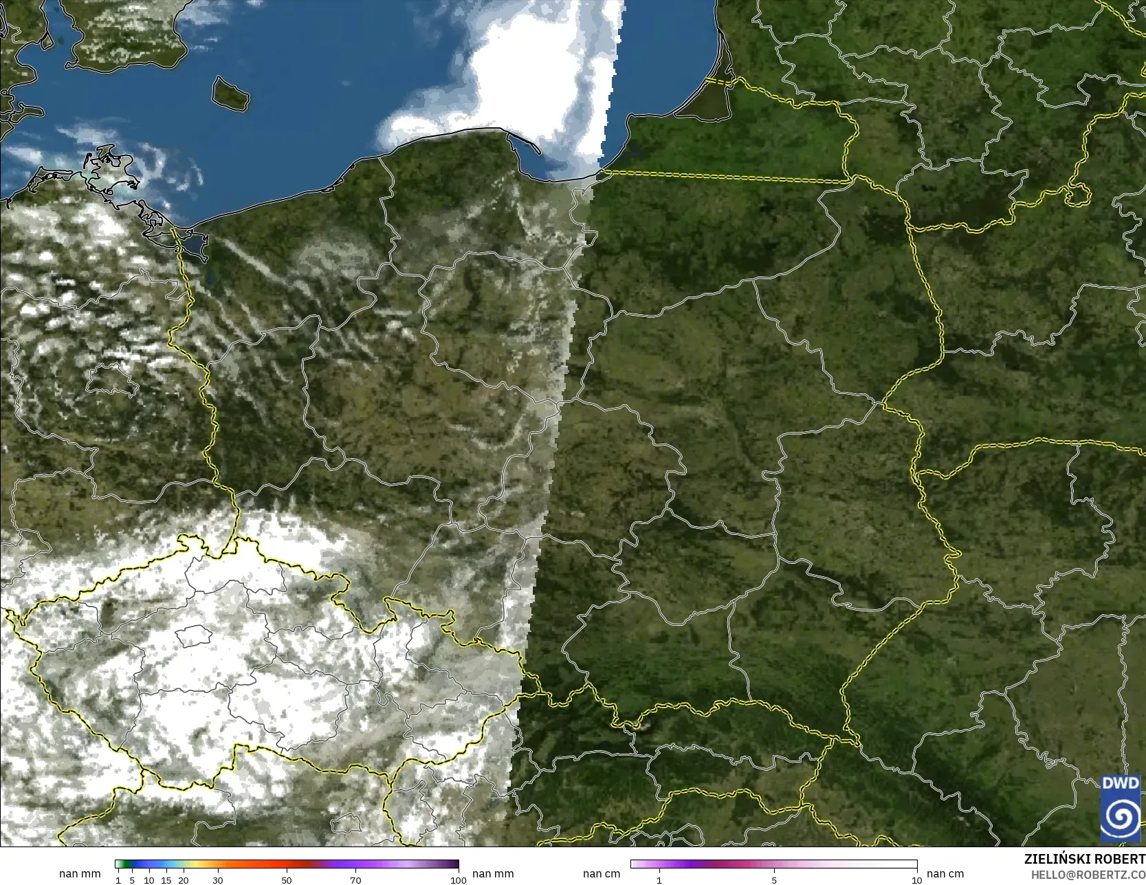 ICON ألمانيا 2 كم نموذج - بولندا, الهطول والغيوم والضغط