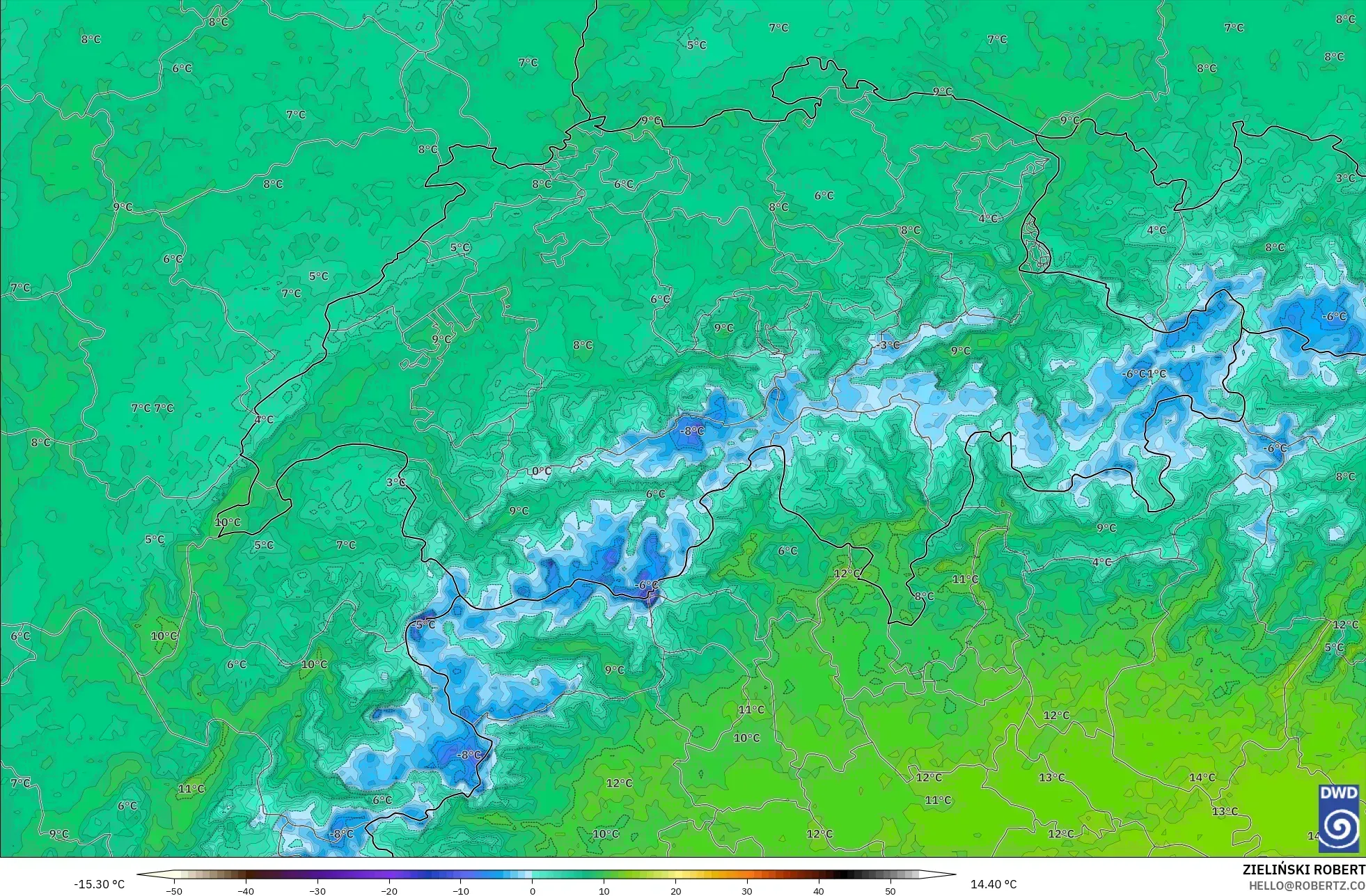 ICON ألمانيا 2 كم نموذج - سويسرا, نقطة الندى 2 م