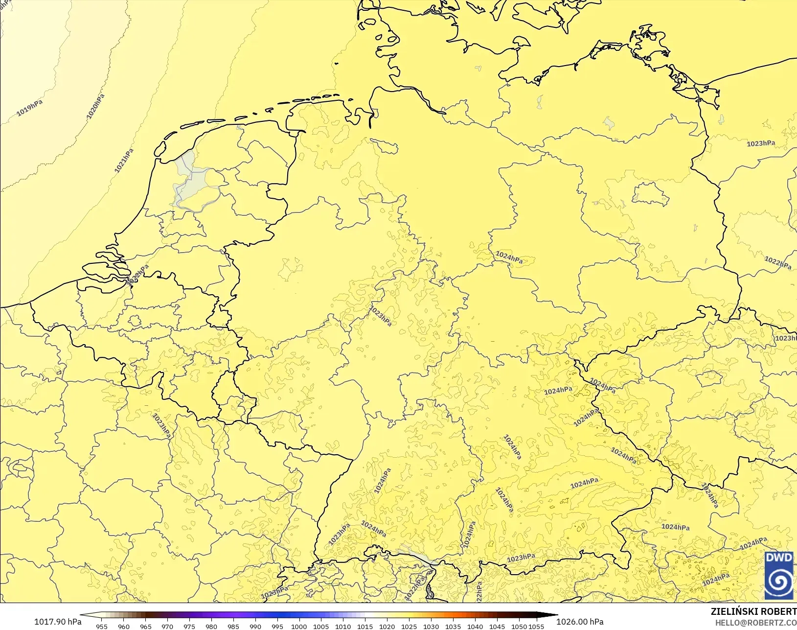 ICON Germany 2 km model - Germany, Pressure