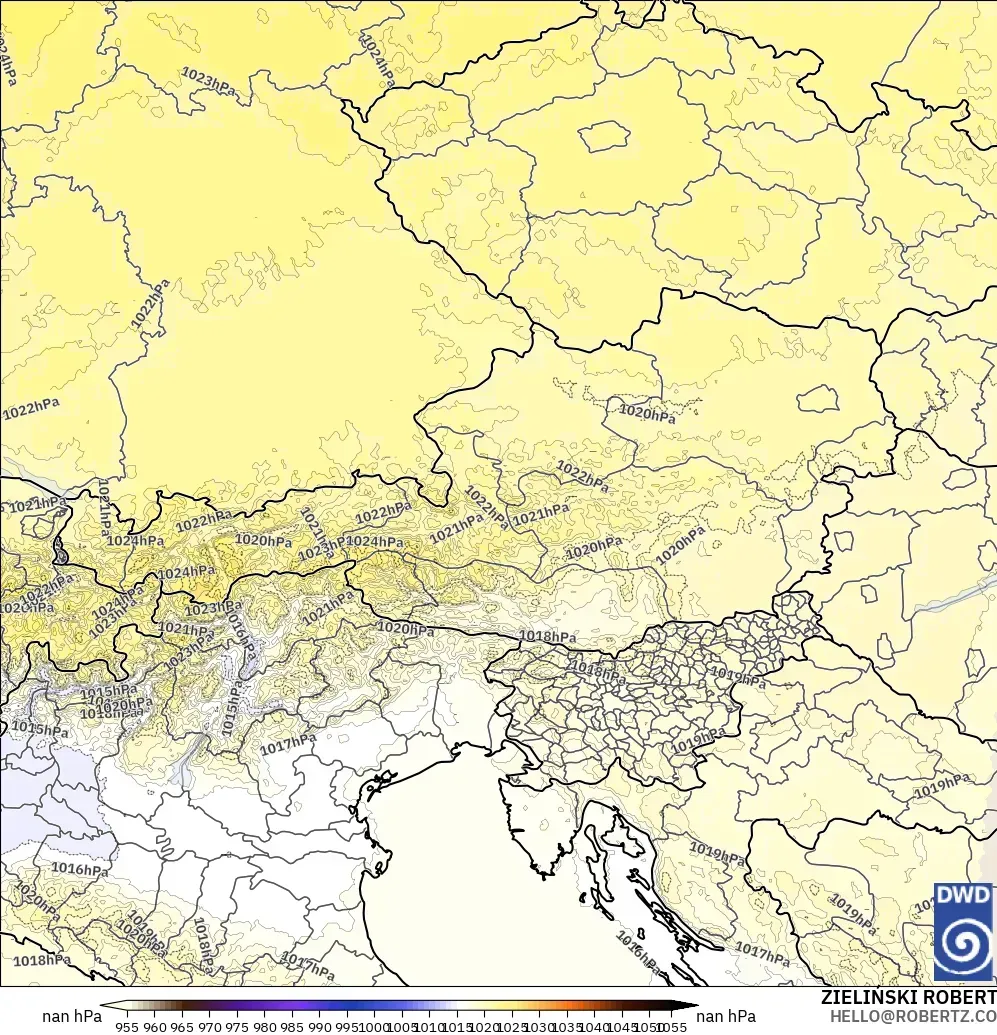 ICON Germany 2 km model - Austria, Pressure
