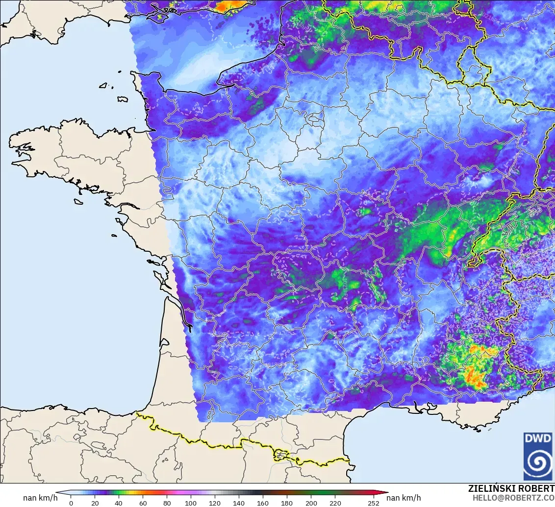 ICON Germany 2 km model - France, Wind Gusts
