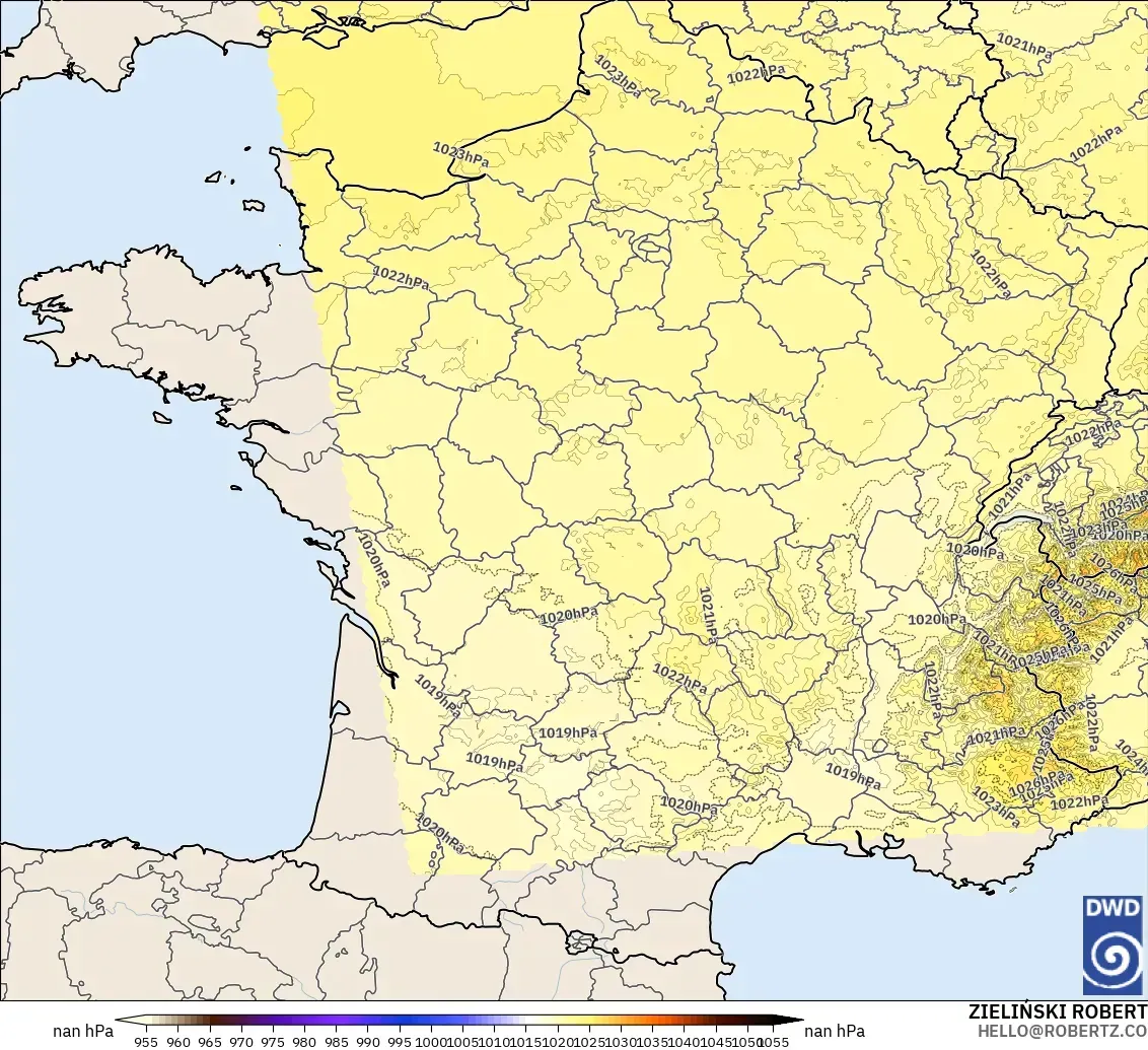 ICON Germany 2 km model - France, Pressure