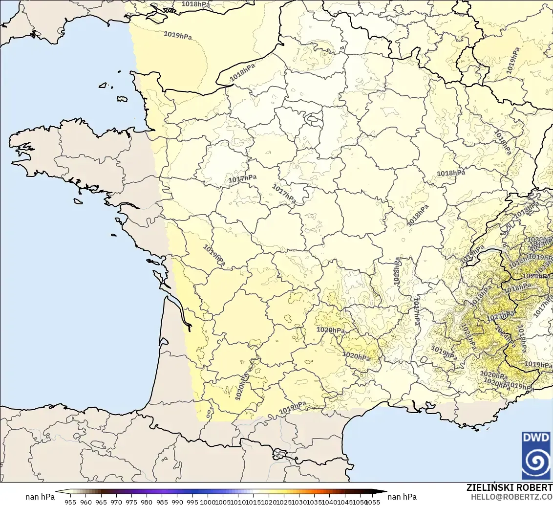 ICON Germany 2 km model - France, Pressure