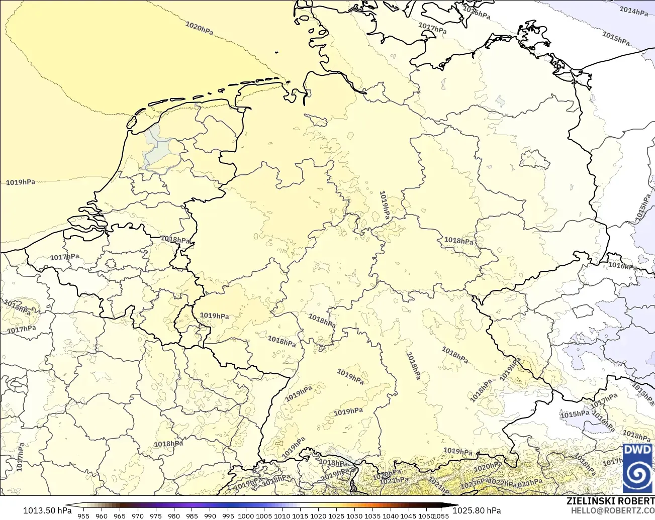 ICON Germany 2 km model - Germany, Pressure