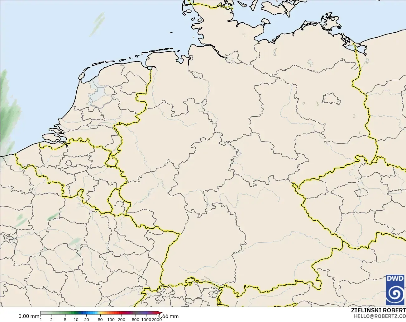 ICON Germany 2 km model - Germany, Precipitation Accumulation