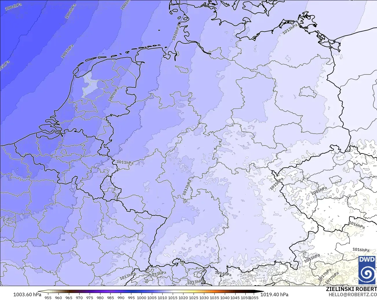 ICON Germany 2 km model - Germany, Pressure