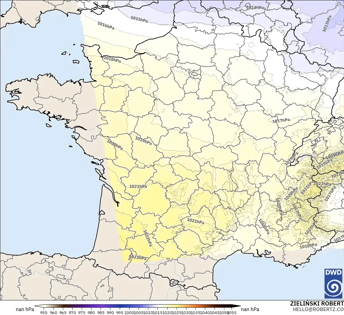ICON Germany 2 km modelo - France, Pressure