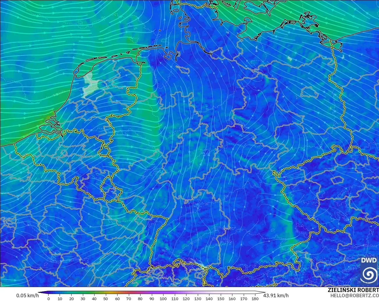 ICON Alemania 2 km model - Jerman, Angin 10 m