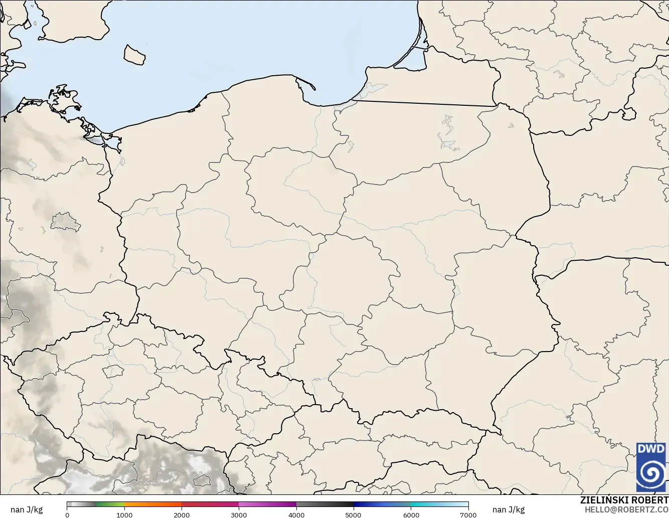 ICON Germany 2 km modelo - Poland, CAPE