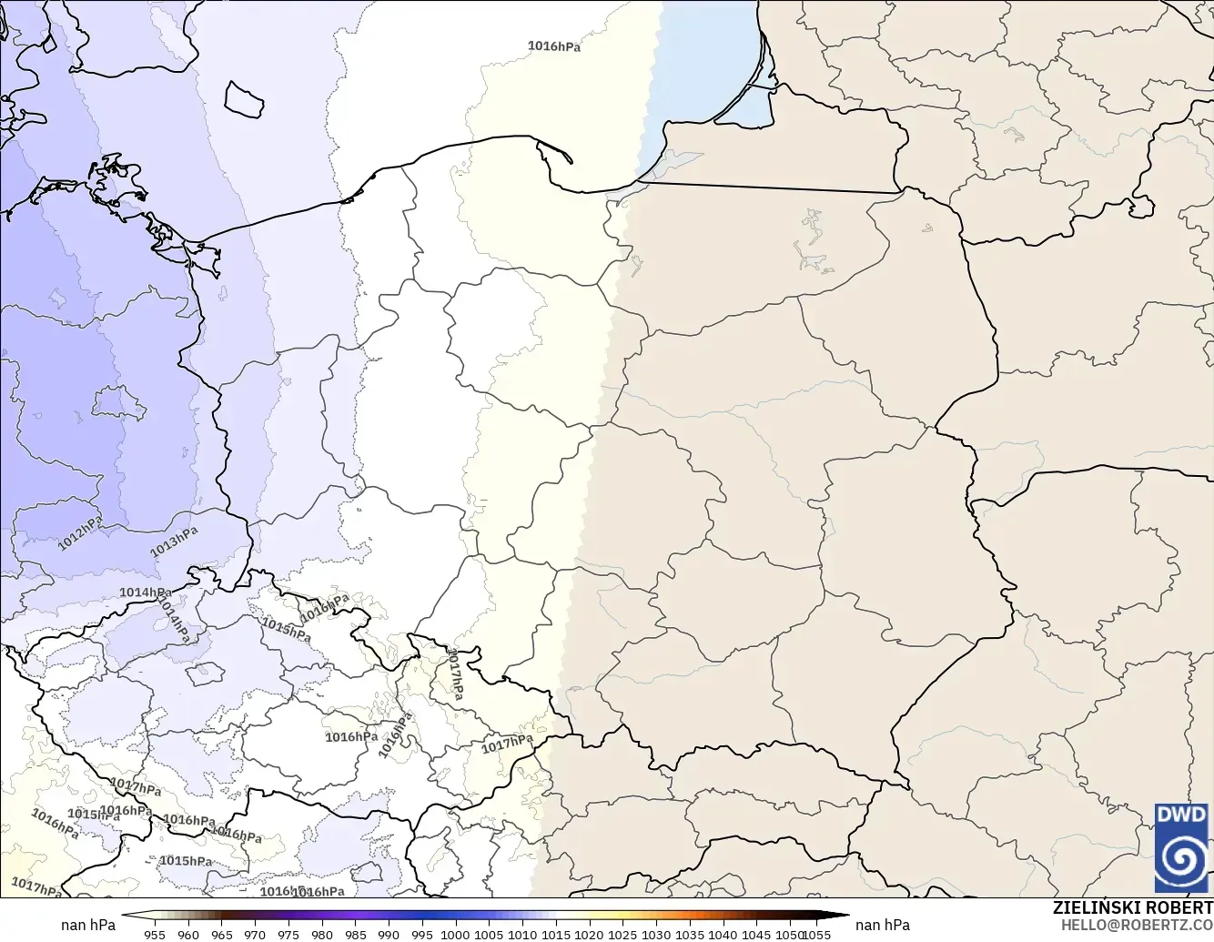 ICON Alemania 2 km model - Polandia, Tekanan
