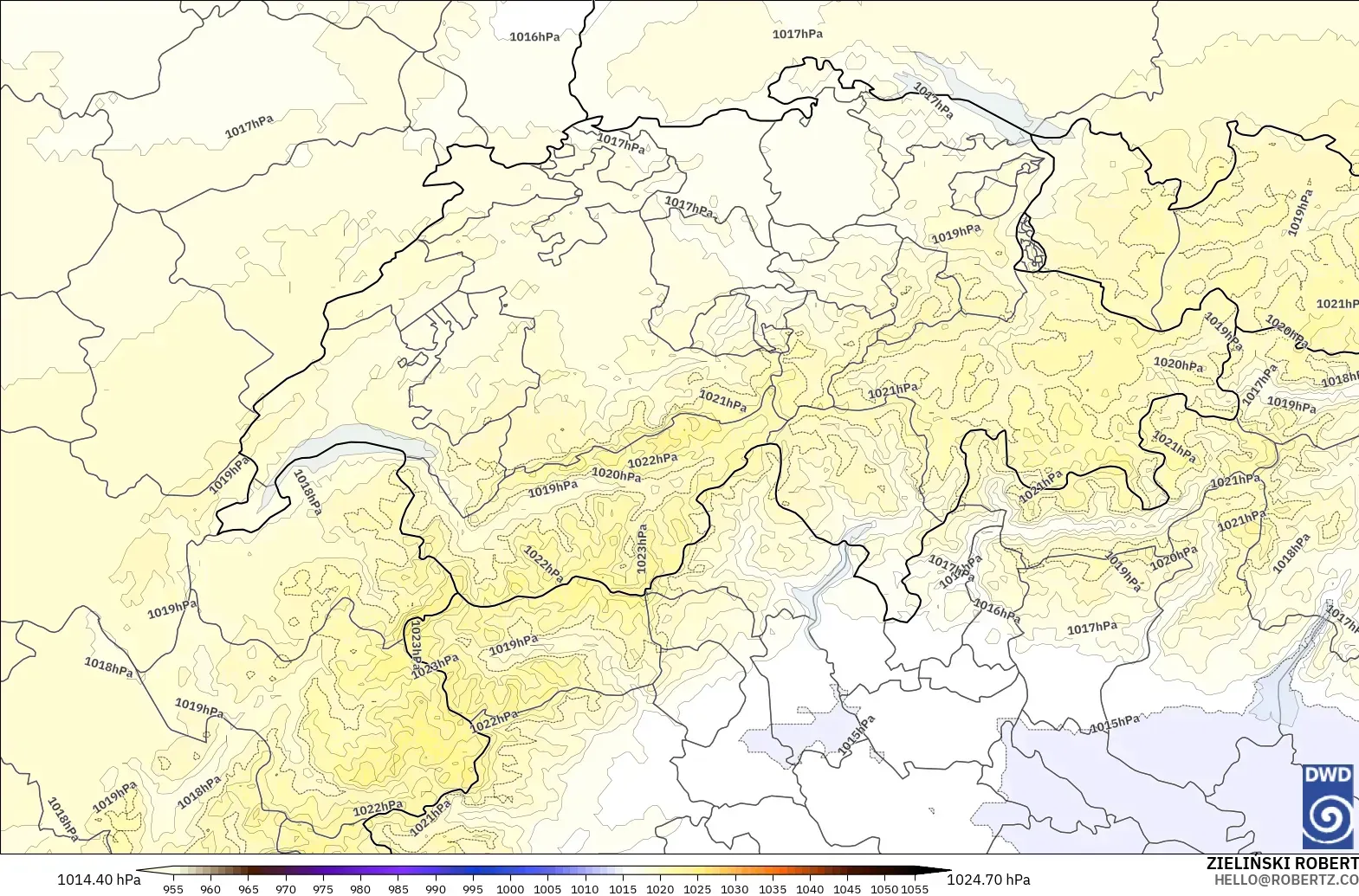 ICON Alemania 2 km model - Swiss, Tekanan