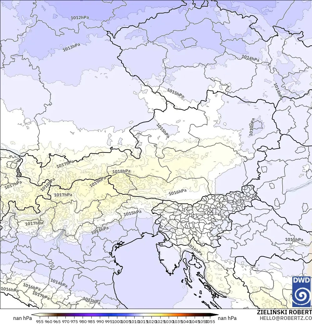 ICON Jerman 2 km model - Austria, Tekanan