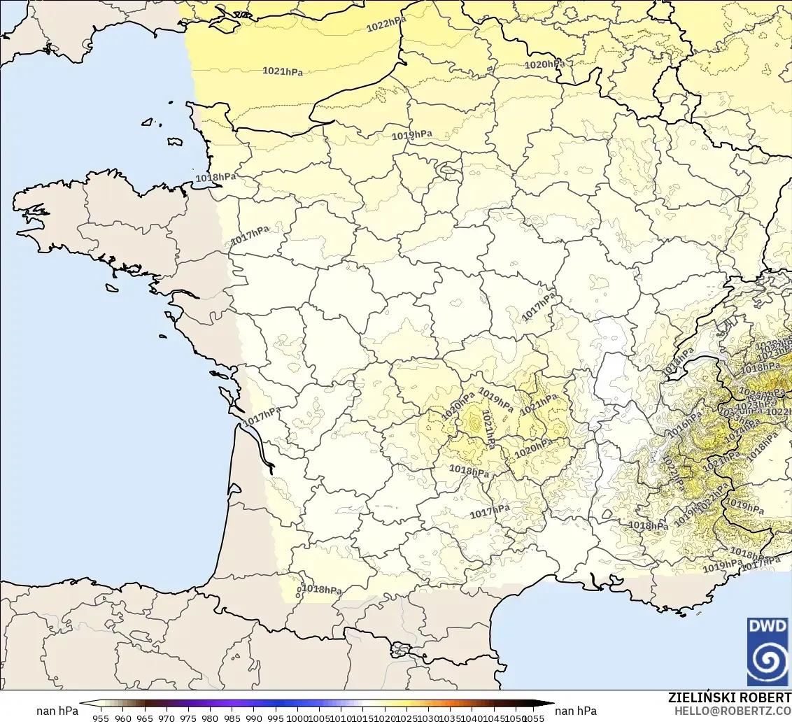ICON Germany 2 km model - France, Pressure