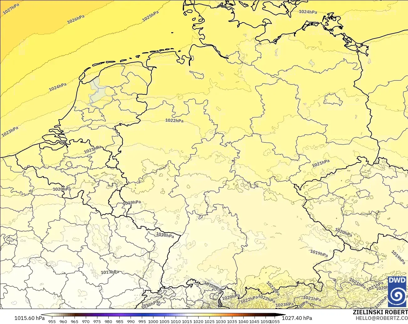 ICON Germany 2 km model - Germany, Pressure