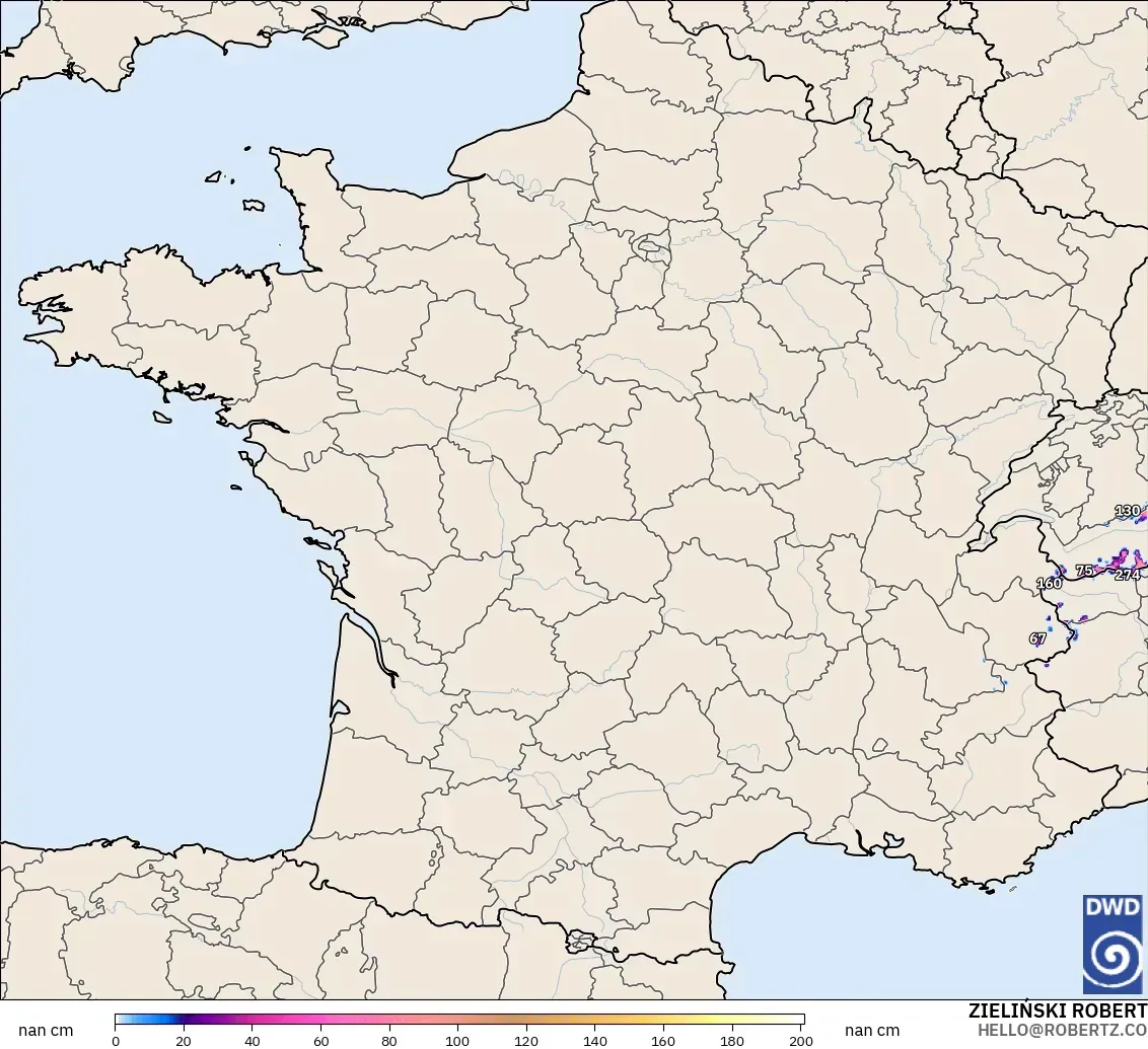 ICON Germany 2 km model - France, Snow Depth
