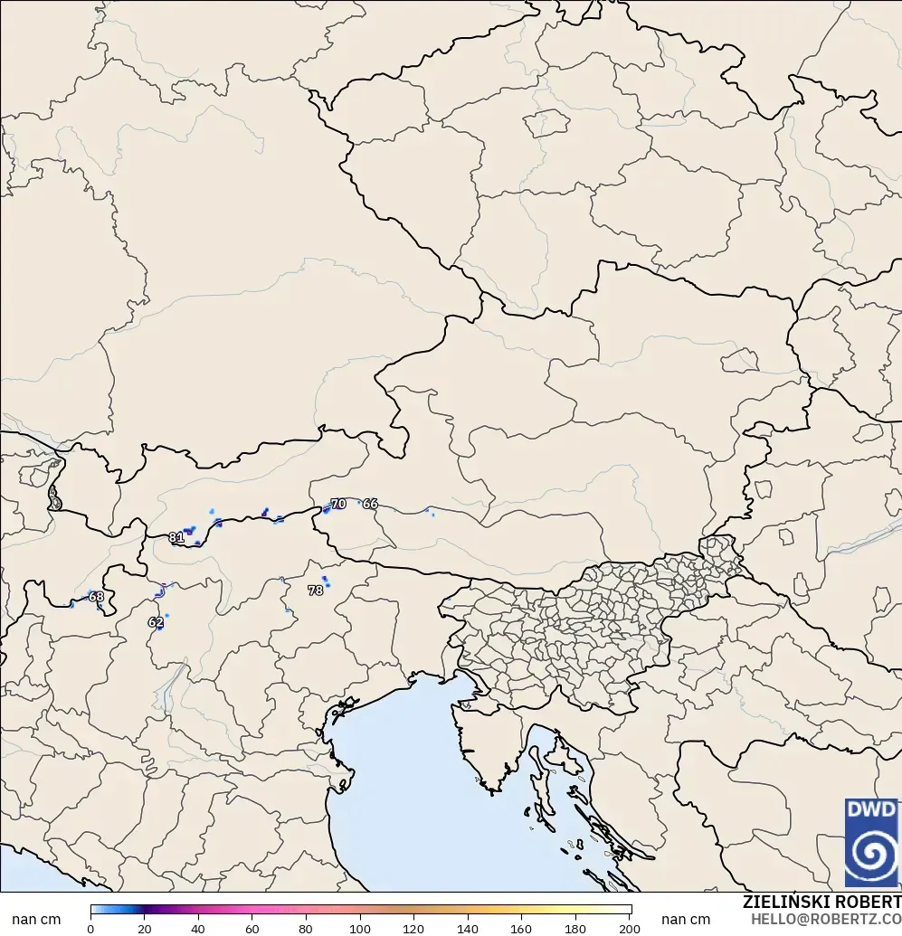 ICON Germany 2 km model - Austria, Snow Depth